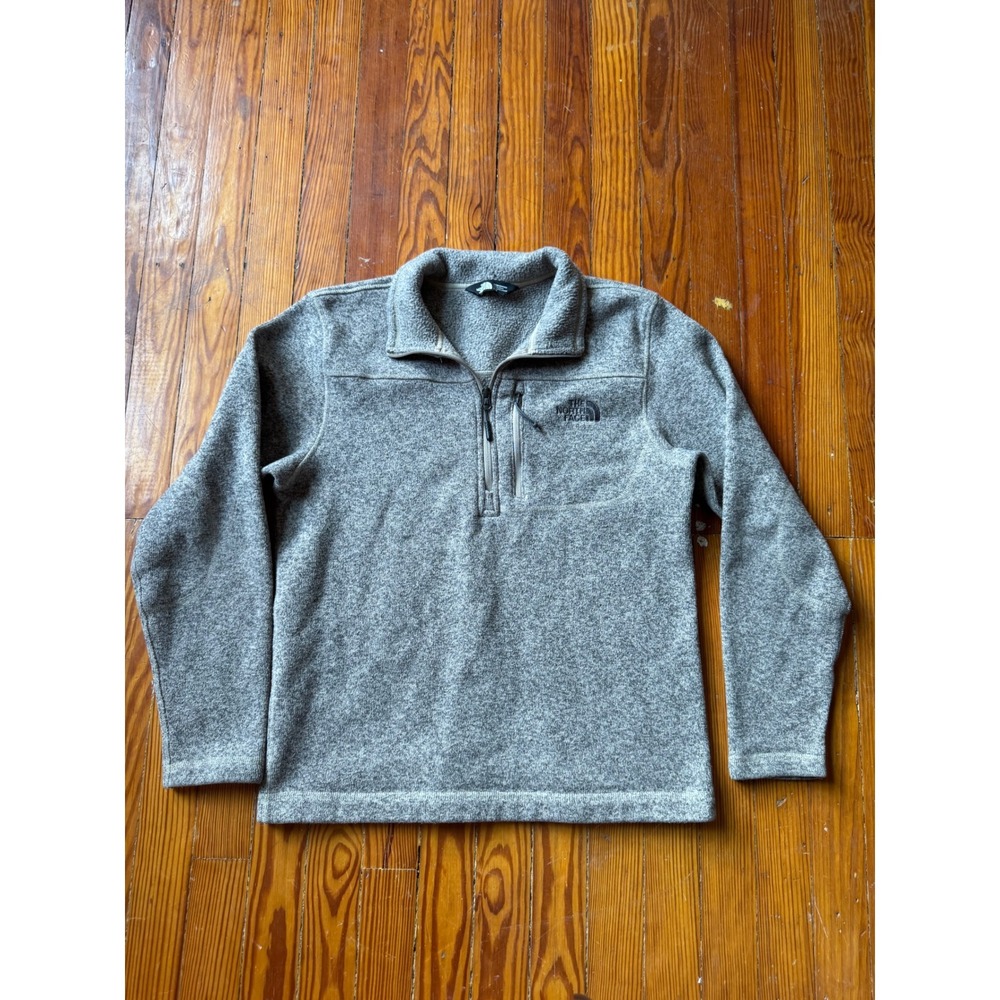 The North Face Mens Gordon Lyons Quarter Zip Fleece Pullover Grey Medium M